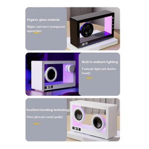 Horloge de haut-parleur Bluetooth rétro portable avec carte TF de lumière RVB A F - Neuf
