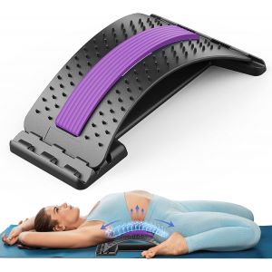 (Violet) Arrière Civière Pour Le Bas Du Dos Soulagement De La Douleur, Le Dos Cracker Conseil, Multi-Niveau, Masseur Pour Lombaire De La Colonne Vertébrale Et Le Dos, Appareil D'étirement - Neuf