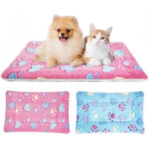 Lit Pour Chien-Matelas En Polaire-Coussin Pour Animaux De Compagnie-Lavable-Coussin Pour Petits Chiens,Chats Et Chiots (69x52 Cm) - Neuf