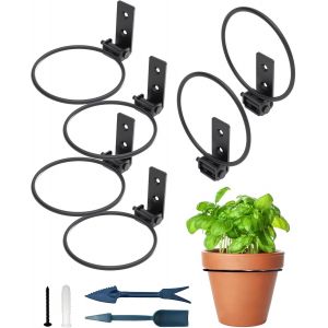 Lot De 6 Supports De Pot De Fleurs Ronds En M&eacute;tal-10,2 Cm-Pliables-Pour Int&eacute;rieur Et Ext&eacute;rieur - Neuf