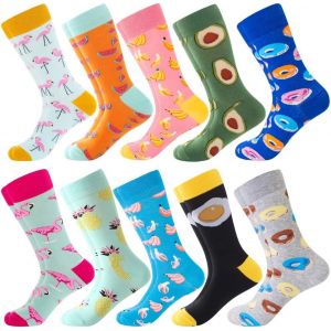 Chaussettes Amusantes Pour Homme,Colorées Et Amusantes À Motifs,En Coton Peigné,Chaussettes De Bureau,Mi-Mollet Cool,Design Unique Et Frappant - Neuf