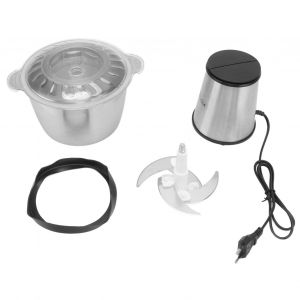 HJLIAN Hachoir a viande electrique 2 L 300 W multifonction en acier inoxydable avec 4 lames Prise UE 220 V - Neuf