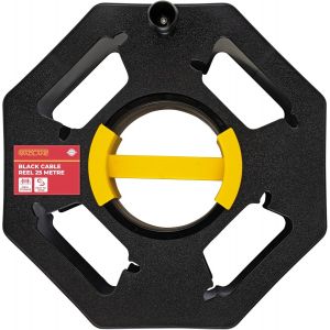 MEVRONISSHOP-Enrouleur Cable - Enrouleur Vide 25m Robuste Noir, Id&eacute;al pour Ranger C&acirc;bles de Caravane, Tuyaux d'Arrosage, Guirlande Lumineuse - Neuf