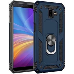 Kal-Coque Galaxy J6 Plus /J6 Prime/J610, Support De Bague En Métal, Pivots De Rotation À 360 ° & 180 °. Étui De Protection Slim Soft Tpu + Pc, Compatible Avec Support De Voiture Magnétique,Bleu - Neuf