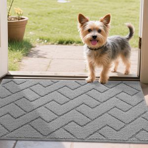 Eryi-Tapis De Porte Paillasson D'entree Interieur Et Extérieur Tapis Antidérapant Et Absorbant, Lavable, Tapis Pour Intérieur, Extérieur, Chambre, Cuisine, Entrée, Couloir (Light Grey, 50 X 80 Cm) - Neuf
