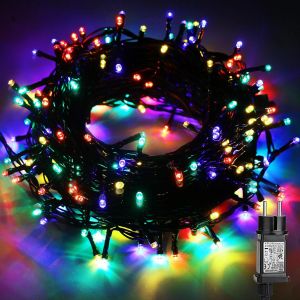 KAL-Guirlande Lumineuse Exterieure,23M 200Led 8 Modes,Guirlande Lumineuse Sapin De Noel Avec Prise,Étanche Ip44,Pour Intérieur Extérieur Fête Chambre Mariage Balcon Mur Noel [Colorées] - Neuf