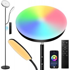 Lampadaire Sur Pied Salon Led, 36w/3600lm, Lampe De Lecture Moderne, Lampadaire À Température De Couleur Et Luminosité Réglables, Luminaire Dimmable Avec Télécommande Et Tactile Pour Chambre, Bureau - Neuf