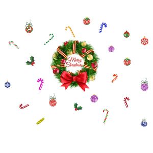 1 de No&euml;l autocollant, couronne de No&euml;l, 30*50cm - Neuf