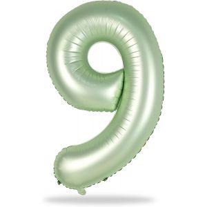 SJZG-Ballons Num&eacute;ros 9 - 101,6 Cm - Film Aluminium Mylar - Auto-Gonflant - Ballons Num&eacute;ros 0-9 - Pour Gar&ccedil;ons Filles Et Gar&ccedil;ons - Pour D&eacute;coration De F&ecirc;te D'Anniversaire - Neuf