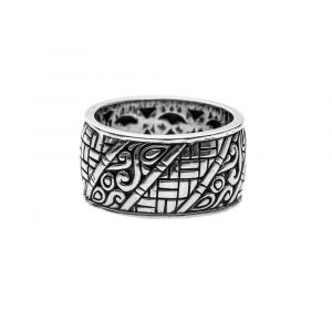 Bague Bambou Argent Homme - Neuf