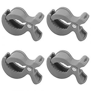 4 Pi&egrave;ces Pinces Pour Poussette Fermoirs Pinces Pour Poussette, Pinces Universelles Pour Poussette B&eacute;b&eacute; Landau Pour Poussette Jouet Poussette Gris - Neuf