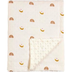 Tianyi-Couverture Pour B&eacute;b&eacute; En Mousseline De Coton Biologique Pour Les Nouveaux-N&eacute;s, Dos Doux En Vison, Essentiel Pour La Douche De B&eacute;b&eacute;, Cadeau D'anniversaire - Moon 75x100cm - Neuf