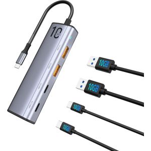 LORANKA-hub USB C 4 en 1 10 Gbit/s avec r&eacute;partiteur 4 Ports USB 3.2 Gen2, Compatible avec Ordinateur Portable, t&eacute;l&eacute;phone Portable, iPad, cl&eacute; USB, Lecteur de Cartes, MacBook, iPhone 15/Pro/Max. - Neuf
