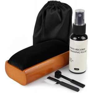MEVRONISSHOP-Kit de brosse &agrave; disques Premium - Antistatique - Nettoyeur &agrave; plaques - Brosse LP - Brosse en vinyle - Nettoyant vinyle - Kit de nettoyage LP - Kit de nettoyage LP - Nettoyant LP - Cadeau - Neuf