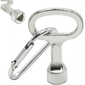 CHECARZHN--NO1-Clé De Compteur Triangulaire En Métal Argenté Avec Porte-Clés Pour Compteur Électrique À Gaz, Eau, Armoire - Neuf