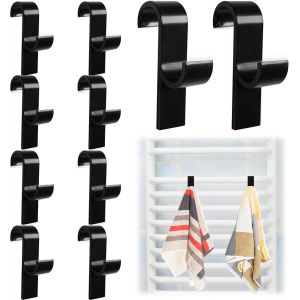 10 Pi&egrave;ces Crochet Radiateur Rond,Crochet Radiateur Seche Serviette,Multifonction Abs Crochets Serviette Salle De Bain Pour Tous Les Radiateurs Standards,Bain Et Cuisine,Amovibles(Noir) - Neuf