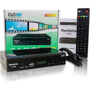 D&eacute;codeur TNT HD 2025 - DVB-T2/C H.265 HEVC FTA Full HD PVR, USB, HDMI, SCART, Tuner TV num&eacute;rique terrestre, r&eacute;cepteur num&eacute;rique Haute d&eacute;finition Full HD 1080p, T&eacute;l&eacute;commande Universelle 2 en 1 - Neuf