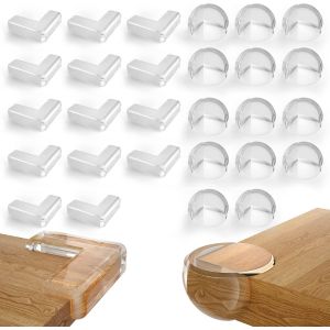Bébé Table Des Protections De Coin, 28 Pièces Coin Bébé Et Protecteurs De Bord De Bébé Table Des Protections De Coin Bébé Protecteurs De Coin Avec Mise À Niveau De La Super Colle Pour La Table Et - Neuf