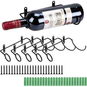 Ensemble De 6 Fer Mural Bouteille De Vin Titulaires, Ouverture Gauche - Neuf