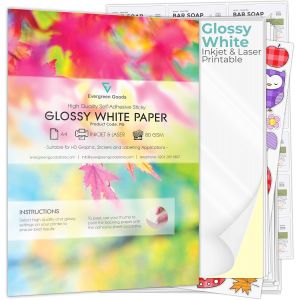 Oupp-Evergreen Goods Ltd 50 Feuilles A4 Blanches Brillantes Pour Imprimante À Étiquettes Auto-Adhésives, Feuilles D'étiquettes A4, Papier D'impression Pour Imprimante À Jet D'encre Et Laser - Neuf