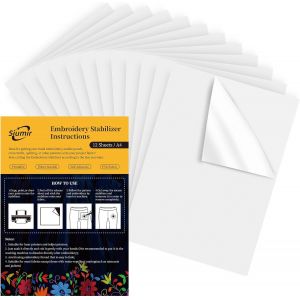 Mevronisshop-12pcs Stabilisateur De Broderie, A4 (29.7x21cm) Soluble Dans L'eau Auto-Adh&eacute;sif Stabilisateurs Pour Couture, Imprimable Dessinable Papier Pour Broderie &Agrave; La Main Et Machine - Neuf