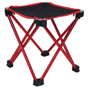 Tabouret Pliant Portable En Alliage D'aluminium, Chaise De Peche, Siege De Camping En Plein Air (Rouge) - Neuf