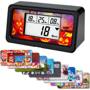 Checarzhn--No1-Compte À Rebours Numérique Rétroéclairé De 9 999 Jours, Grand Écran Lcd, Horloge 12/24 H Pour Retraite, Vacances, Rem De Diplôme, Noël, Mariage, Anniversaire, Fête Des Enfants, Hallowe - Neuf