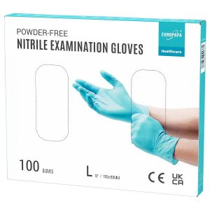 Lot De 100 Gants Jetables En Nitrile-Non Poudr&eacute;s-Sans Latex-Non St&eacute;riles-Sans Latex-Bleu Clair.[H93] - Neuf