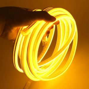 Lumière Au Néon Led,12v 2835 120leds / M Imperméable À L'eau Flexible Led Light Strip Au Néon Avec,Pour Chambre,Noël,Fête,Etc (Jaune,0.5m - Neuf