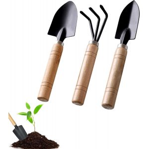 KALANKA-Lot de 3 Petite Pelle Jardinage, Outils de Jardinage Kit Jardinage Enfant 1 Pelle à terreau, 1 Transplantoir, 1 Fourche pour Pot de Jardin, Plantes et semis - Neuf
