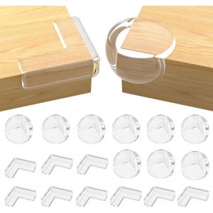 Protection Coin De Table B&eacute;b&eacute;,18 Pcs,2 Formes Transparent,Protection Angle Meuble,S&eacute;curit&eacute; Enfant - Neuf