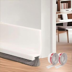 2 Pièces 100cm Blanc Joint de Porte,Joint Brosse Isolation Phonique Porte,Auto-adhésif et Peut être Coupé à la Taille,Boudin de Porte,Calfeutrer Bas de Porte,(white) - Neuf