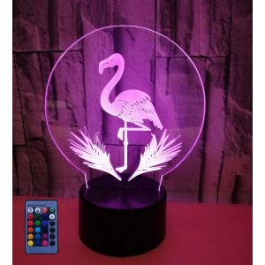 Créatif 3D Flamingo Nuit Lampe Art Déco Lampe Lumières Led Décoration Lampes Télécommande Touch Control 7/16 Couleurs Change Veilleuse Usb Powered Enfants Cadeau Anniversaire Noël Cadeaux - Neuf