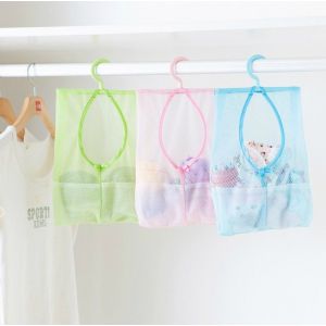 Lot De 3 Paniers De Rangement Pour Pinces À Linge Avec Crochets De Suspension, Filet De Rangement Portable Multifonctionnel Pour Salle De Bain, Armoire, Panier À Linge - Neuf
