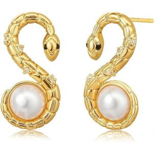 Kal-Boucles D'oreilles Plaqu&eacute;es Or 18 Carats Avec Zircone Cubique Pour Femmes Et Filles - Neuf
