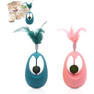 Letnerny-Jouets D'herbe À Chat,2 Pièces De Jouets Pour Chats Balle Catnip Jouets Comestibles Chatons Boule D'herbe À Chat Suspendue,Jouets Interactifs Pour Chats Convient Aux Chats Jouer,Lécher - Neuf