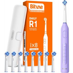 R1h3 Electric Toothbrush With 8 Brush Heads,8 Brush Heads,Purple - Neuf