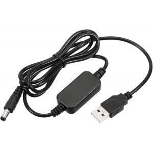 DC 5V to DC 9V USB Intensifier Voltage Converter,Power Cable with DC Jack 5.5 mm x 2.5 mm,for Routers,Camera,Car Recorder (Black,12W 2A) - Neuf