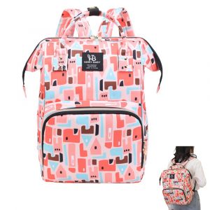 Sac &Agrave; Dos &Agrave; Langer Grande Capacit&eacute; Pour La Maternit&eacute;, Avec Poches Isothermes Pour Biberons Et Motif Floral. - Neuf