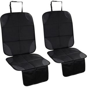 Eryi-2 Pièces Protecteur De Siège De Voiture Isofix, Antidérapant Protection Siege Auto Avec Poches Organisateur, Universelle Imperméable Protège Siège Oxford Pour Enfant, Bébé, Animaux (Noir) - Neuf