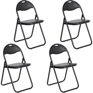 Ulteronixshop-Lot de 4 Chaises Pliantes, chaises de Salle &agrave; Manger, Chaise Pliante Confortable et Rembourr&eacute;e, pour Cuisine, Bureau, Ext&eacute;rieur et Jardin - Neuf