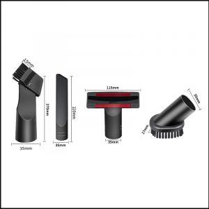 [Diamètre intérieur universel 35 mm] Accessoires d'aspirateur domestique tête d'aspiration deux en un brosse ronde d'aspiration plate ensemble de buses de canapé en forme de T - Neuf