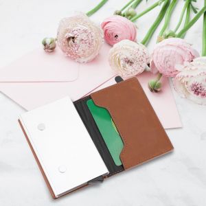 HJLIAN Portefeuille automatique en alliage d'aluminium avec blocage RFID, porte-cartes de credit etanche (abricot) - Neuf