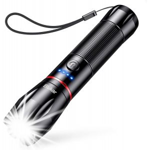 Lampe Torche Led Rechargeable,2000lm Lampe De Poche Led Ultra Puissante, Torche Tactique En Aluminium, Ipx6 Étanche, 5 Modes D'éclairage & Zoomable Pour Camping/Randonnée/Urgence - Neuf