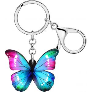 KAL-Porte-Clés Papillon Mignon En Acrylique Pour Femmes Filles Bijoux Insectes Pour Voiture Sac À Main Sacs Clés - Neuf