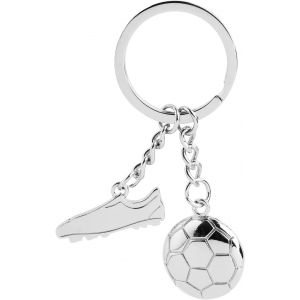KAL-Balle De Un Football Porte-Cl&eacute;s Accessoires De Football, Raquette De Football Sport Porte-Cl&eacute;s En M&eacute;tal Mini Porte-Cl&eacute;s Pour Les Amateurs De Football Souvenirs - Neuf