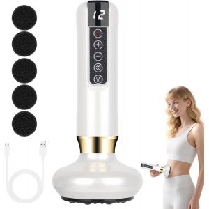 Masseur Anti Cellulite, 12 Niveaux Masseur De Cellulite À Main Électrique, Ventouse Electrique Anti Cellulités, Pour Le Dos, L'abdomen, Cuisses, Blanc - Neuf