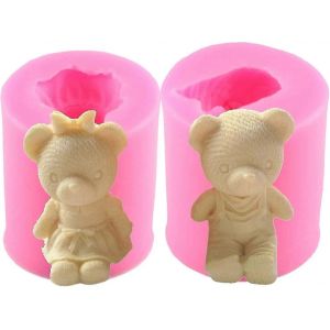 Ours Silicone 3d Bricolage Savon Bougie Fabrication Moules Set De 2-Yvan - Neuf
