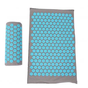 Tapis De Yoga Et De Massage D'acupuncture, Coussin De Massage D'acupression 68 X 42 Cm (Boucle Gris Clair Bleu Ciel) - Neuf