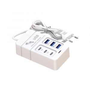 Station de chargeur rapide PD 35W, 6 Ports USB C, adaptateur Hub USB pour iPhone Samsung Xiaomi téléphone ue US, prise murale, multipriseEU Plug 3USB3PD - Neuf